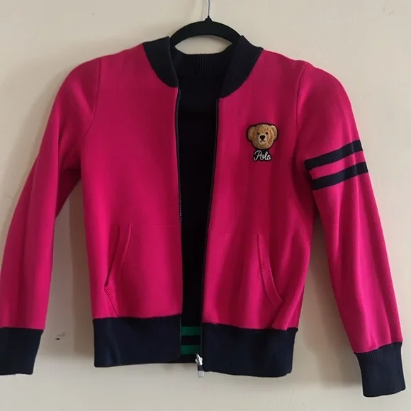 Polo Ralph Lauren Girl Kids Reversible jacket Teddy Bear - Picture 5 of 9